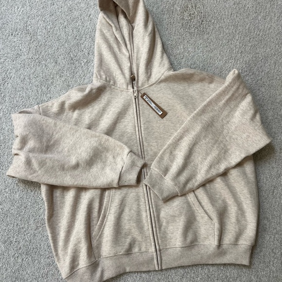 SKIMS Oatmeal HeatherZip-Up Hoodie- XL - Picture 2 of 7